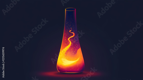 An abstract pattern featuring layers of fiery tones blending together like a lava lamp in motion. lava lamp. illustration. Lava Flow. Illustration photo