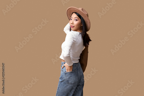 Beautiful young Asian woman...