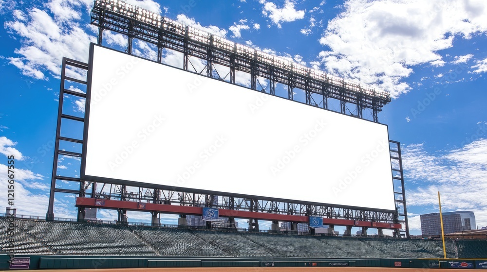 A blank billboard in a sports stadium, ready for dynamic advertising displays. A blank billboard in a sports stadium, ready for dynamic advertising displays.