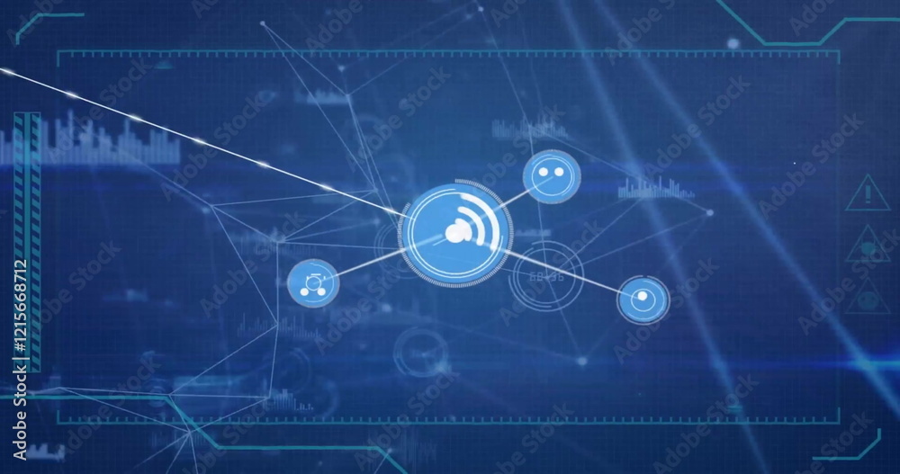 Image of data processing and networks of connections Image of data processing and networks of connections
