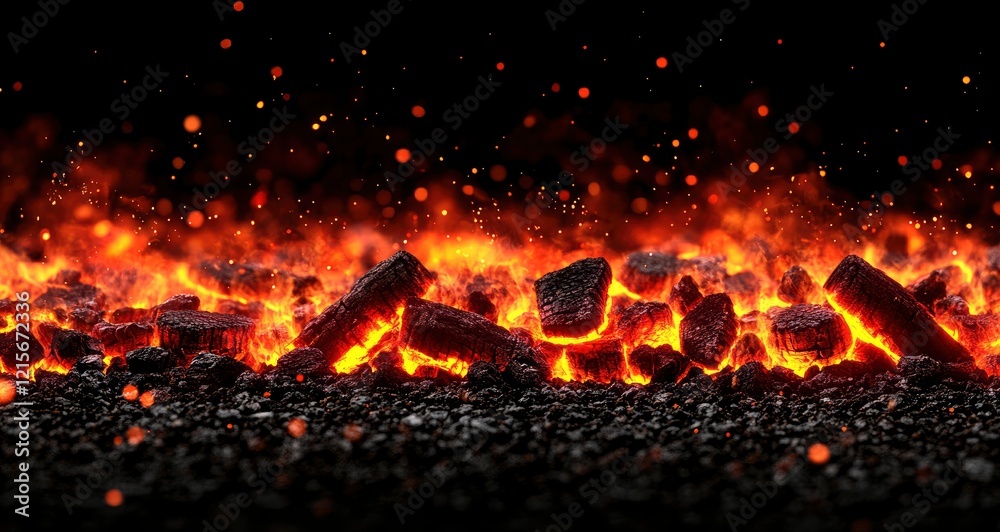 Glowing Embers Burning Coal Fire Background Image Glowing Embers Burning Coal Fire Background Image