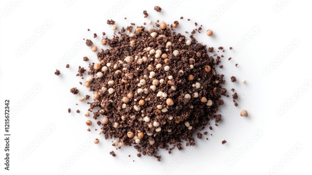 Chocolate sprinkles pile, studio shot, white background, baking ingredient Chocolate sprinkles pile, studio shot, white background, baking ingredient