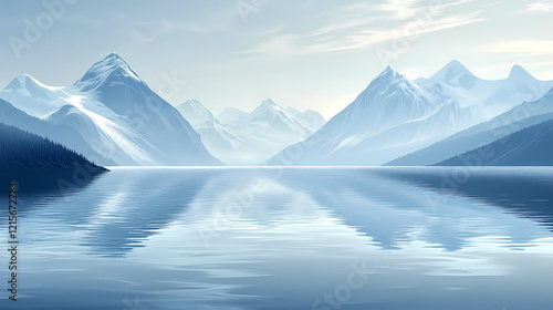 Wallpaper Mural Majestic misty fjord: a sublime seascape. Majestic Fjord. Illustration Torontodigital.ca