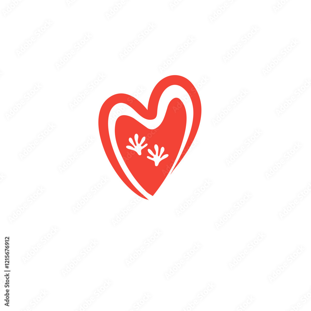 heart footprint vector heart footprint vector