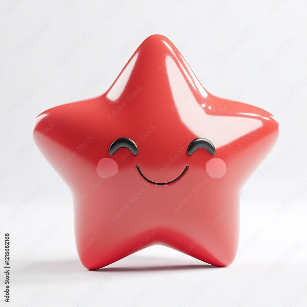 Happy red star character with smiling face. Happy red star character with smiling face.