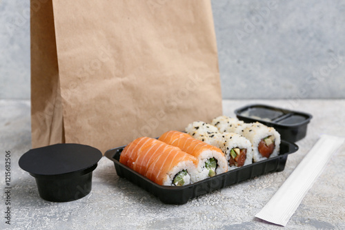Plastic plate with tasty su...