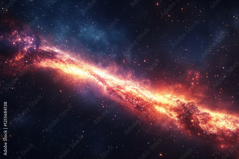 Fiery nebula in deep space, cosmic dust and gas. Fiery nebula in deep space, cosmic dust and gas.