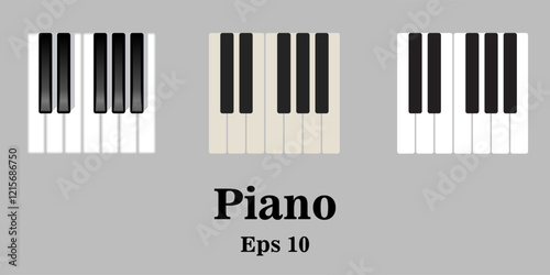 piano keyboard . Set of levers on a musical instrument for playing , musical scale. Illustration. Vector. Eps 10