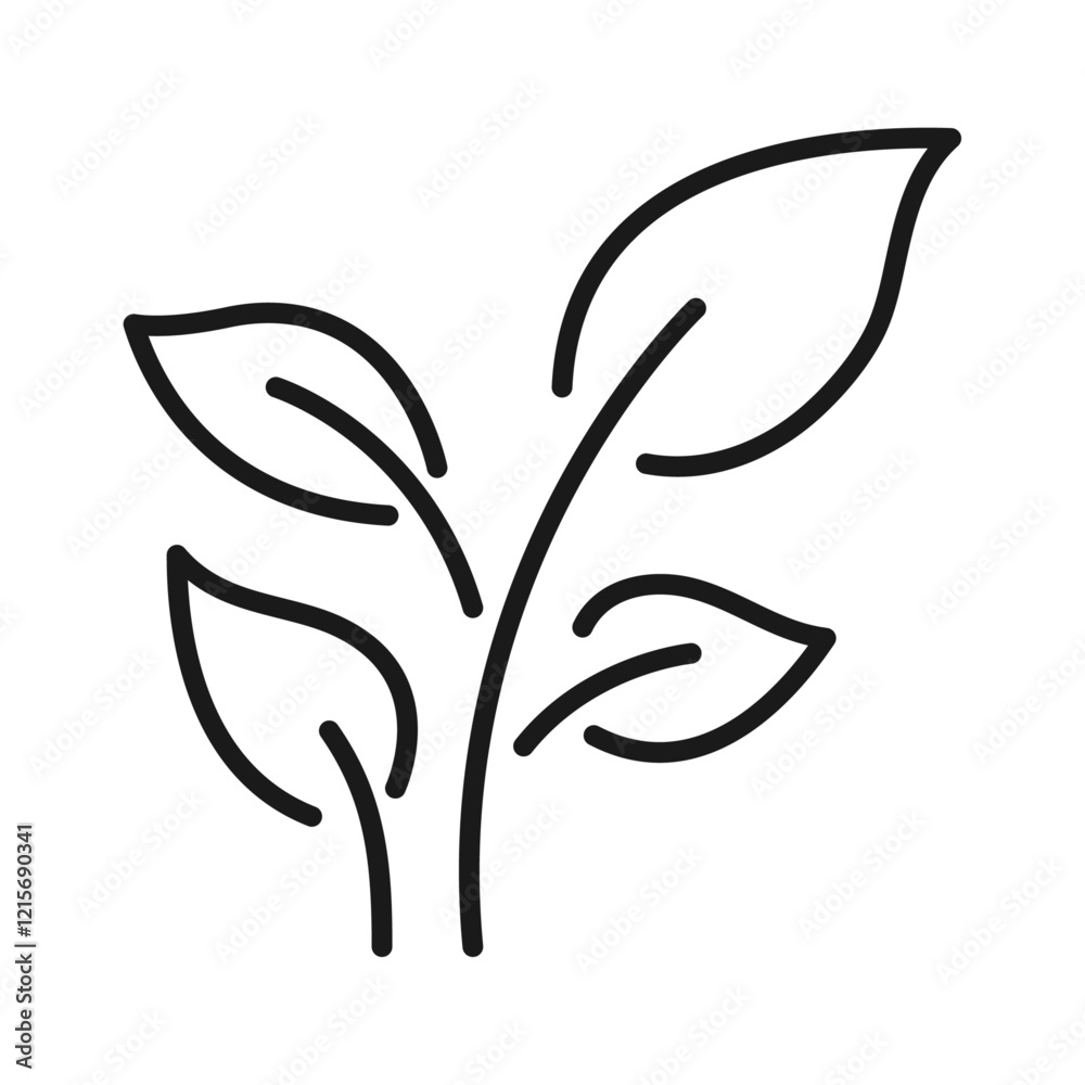 Plant line icon on white background. Flat design vector. Plant line icon on white background. Flat design vector.