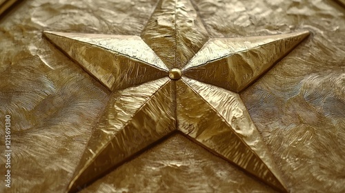 Golden Star Embossed Metal Surface Detail