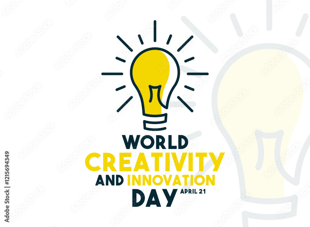 World Creativity and Innovation Day. April 21. Idea light bulb. Line outline. Doodle. White background. Poster, banner, card, background. World Creativity and Innovation Day. April 21. Idea light bulb. Line outline. Doodle. White background. Poster, banner, card, background.