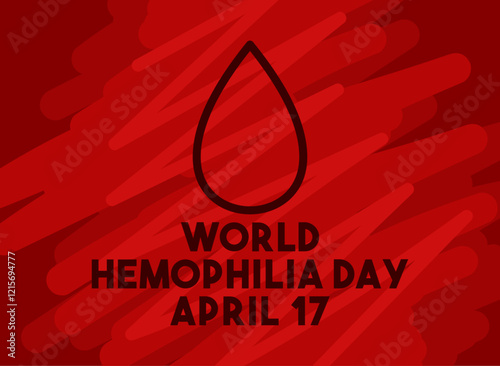 World Hemophilia Day. April 17. Blood icon. Abstract line background. Poster, banner, card, background.