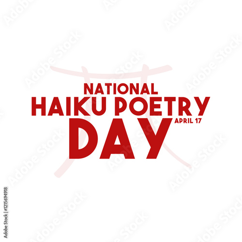 National Haiku Poetry Day. April 17. Abstract gate icon. Poster, banner, card, background.