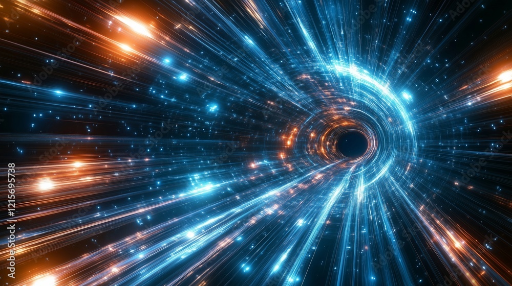 Obraz premium Exploring the Mysterious Dynamics of a Cosmic Black Hole