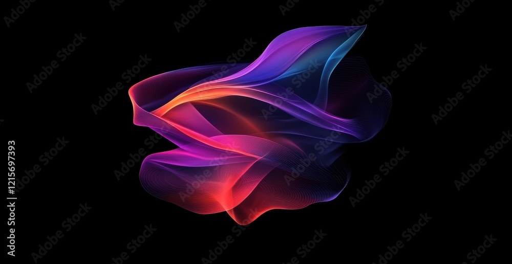 Obraz premium Abstract liquid shapes, colorful gradients, dark background, simple composition