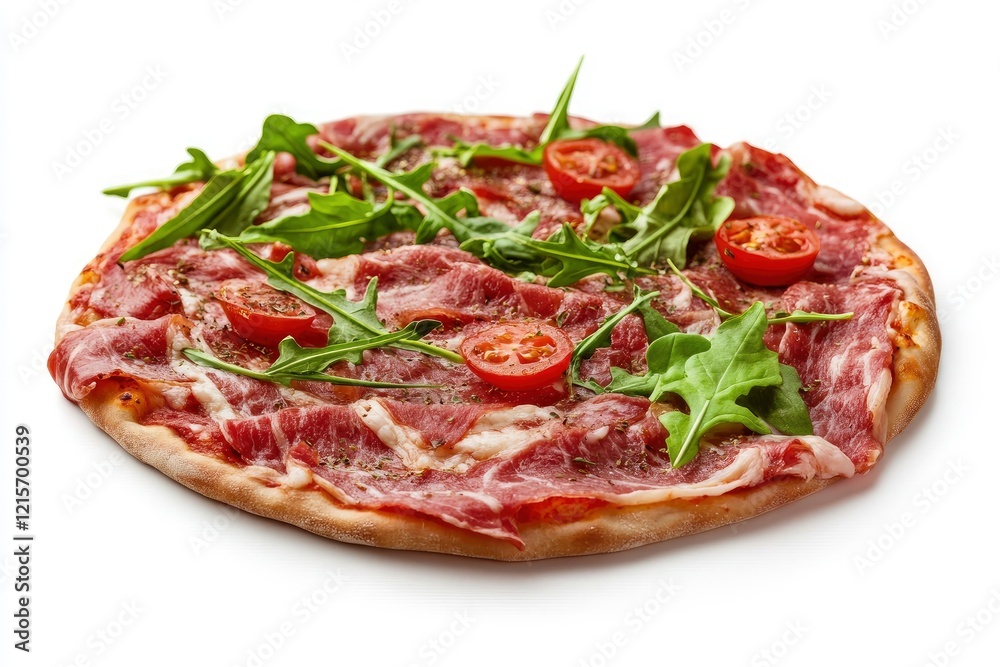 Delicious Prosciutto Pizza with Arugula and Tomatoes Delicious Prosciutto Pizza with Arugula and Tomatoes