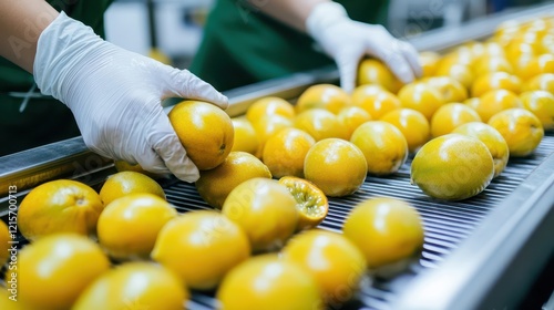 Ripe Passion Fruits Being Carefully Cleansed and Sorted in a Food Processing Facility for Quality Control and Hygiene Standards