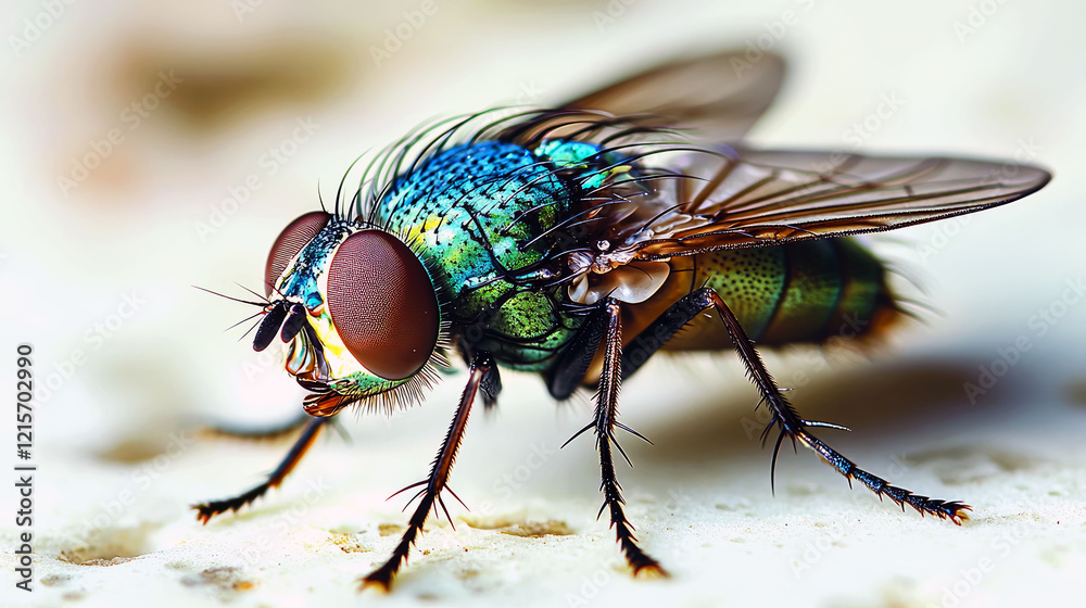 Vibrant Green Fly: A Close-Up Macro Photography of Nature's Tiny Marvel Vibrant Green Fly: A Close-Up Macro Photography of Nature's Tiny Marvel