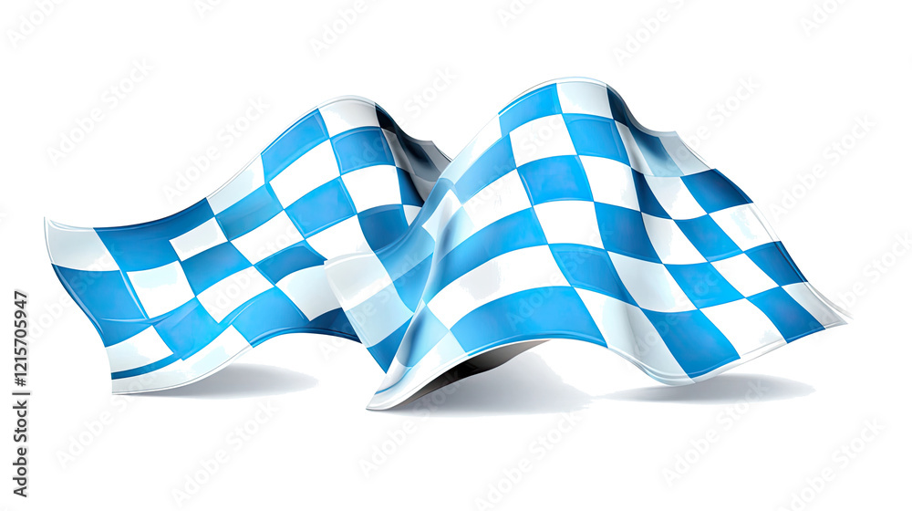 Obraz premium Colorful Finish Flags on Transparent Background Generative AI