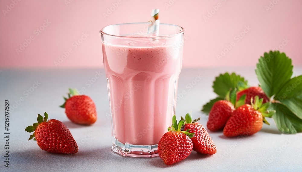 strawberry shake in a glass with strawberries strawberry shake in a glass with strawberries