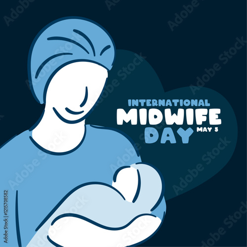 World Midwife Day design background. May 5. Poster, banner, card, background. Flat design vector.