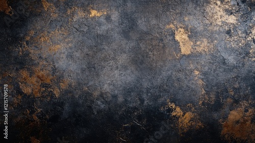 Textured aged stone wall background with dark tones and gilded accents ideal for rustic or vintage-themed design projects