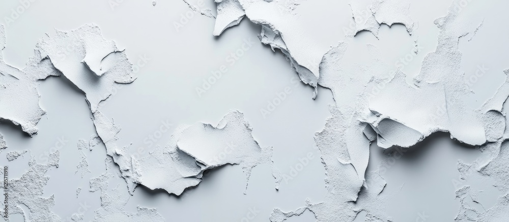 Obraz premium White cracked paint texture background with peeling layers and Copy Space for design elements.