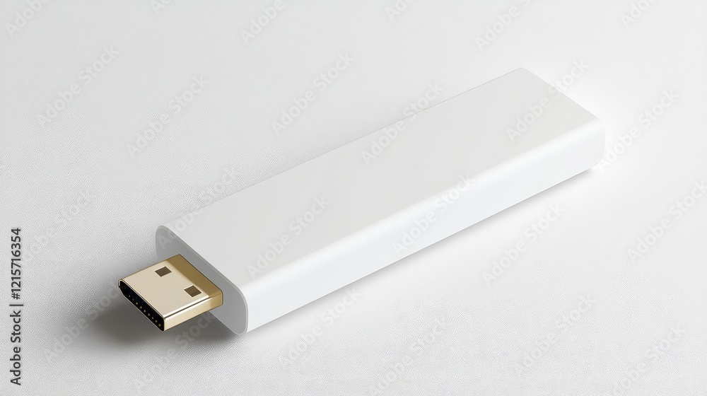 White USB Flash Drive with Blank Labeling Area on Smooth Light Gray Background, Ideal for Technology and Office Supply Concepts White USB Flash Drive with Blank Labeling Area on Smooth Light Gray Background, Ideal for Technology and Office Supply Concepts