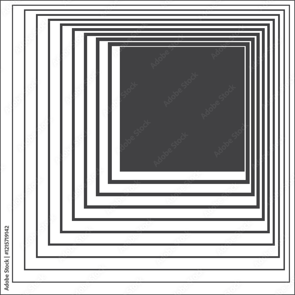 Square black gradient frame with blended line effect. Geometric shape Square black gradient frame with blended line effect. Geometric shape