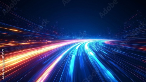 Vibrant Light Trails Creating an Urban Nightscape Experience