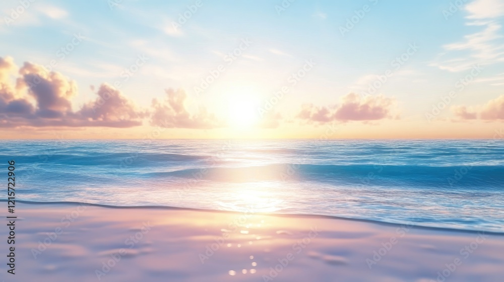 Serene Ocean Horizon at Sunrise with Bokeh Effect Reflecting Calm Waters and Vibrant Sky in Spring and Summer Ideal for Relaxation and Recreation Serene Ocean Horizon at Sunrise with Bokeh Effect Reflecting Calm Waters and Vibrant Sky in Spring and Summer Ideal for Relaxation and Recreation