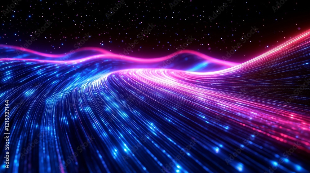 Obraz premium Vibrant Light Waves Creating a Stunning Abstract Background