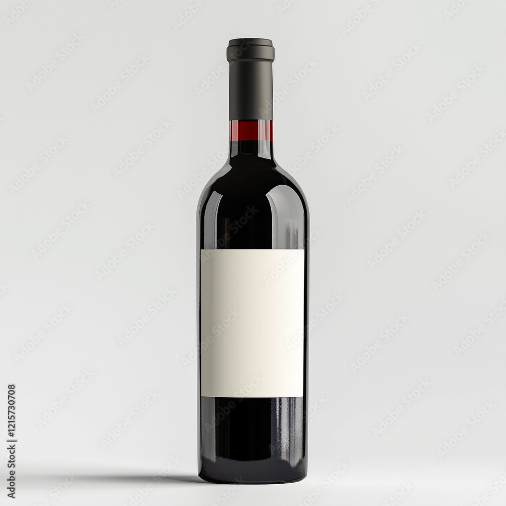 Fototapeta premium beautiful clean wine bottle with a blank label for graphic design mock up