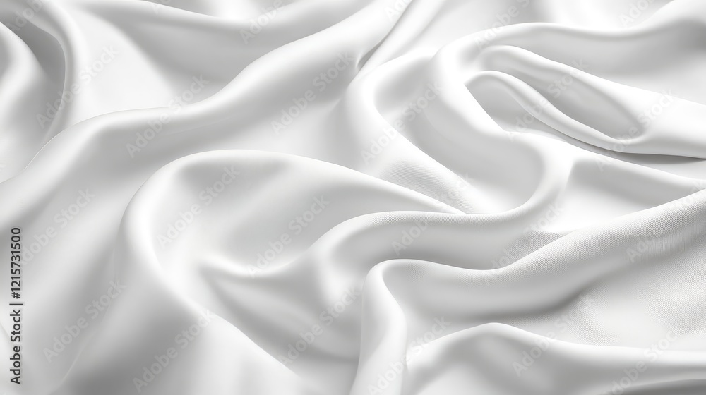Smooth White Satin Fabric with Soft Creases and Subtle Sheen in Close-Up Photography Smooth White Satin Fabric with Soft Creases and Subtle Sheen in Close-Up Photography