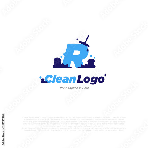 Vector a bubble foam icon and Letter R logo inspiration