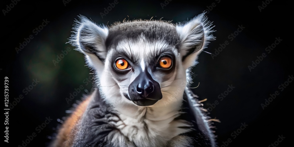Obraz premium Ring-Tailed Lemur Night Hiding Disgust Candid Photography - Wildlife Photo
