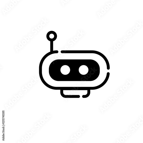 Robot widget symbol icon, sign and symbol icon. Minimalist vector line art, mobile apps icon