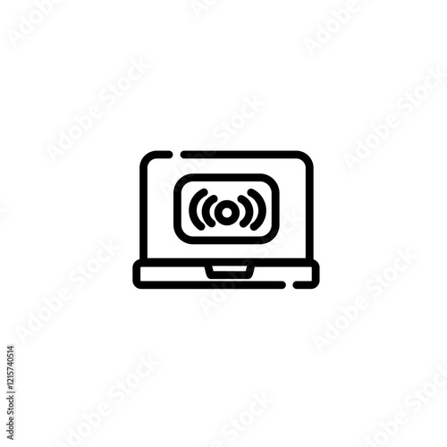 Laptop widget symbol icon, sign and symbol icon. Minimalist vector line art, mobile apps icon