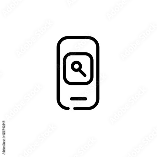 Search widget symbol icon, sign and symbol icon. Minimalist vector line art, mobile apps icon