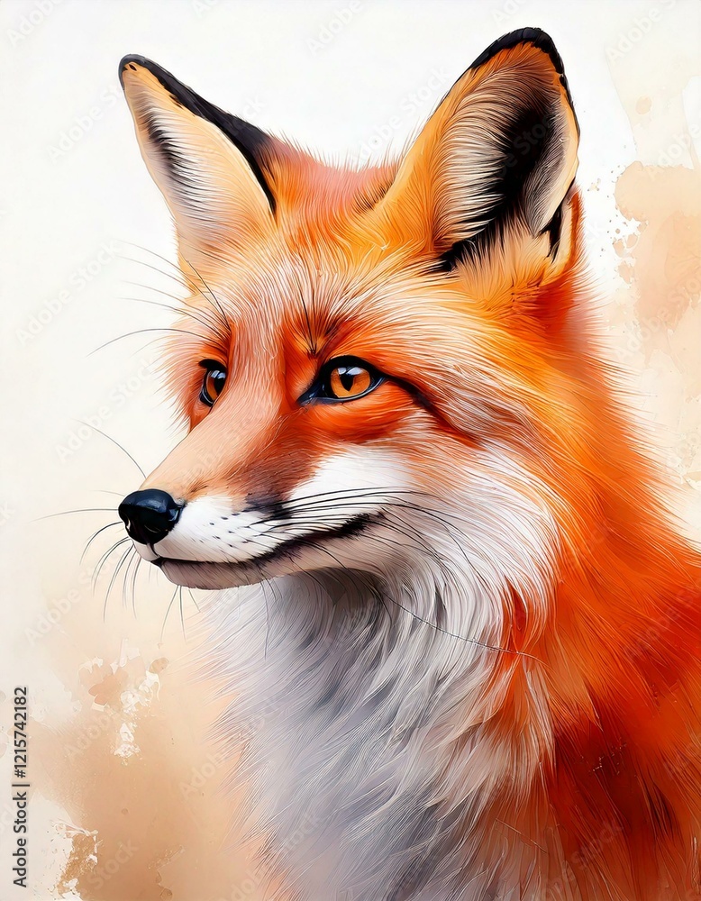 Obraz premium illustration of a fox water colour painting style