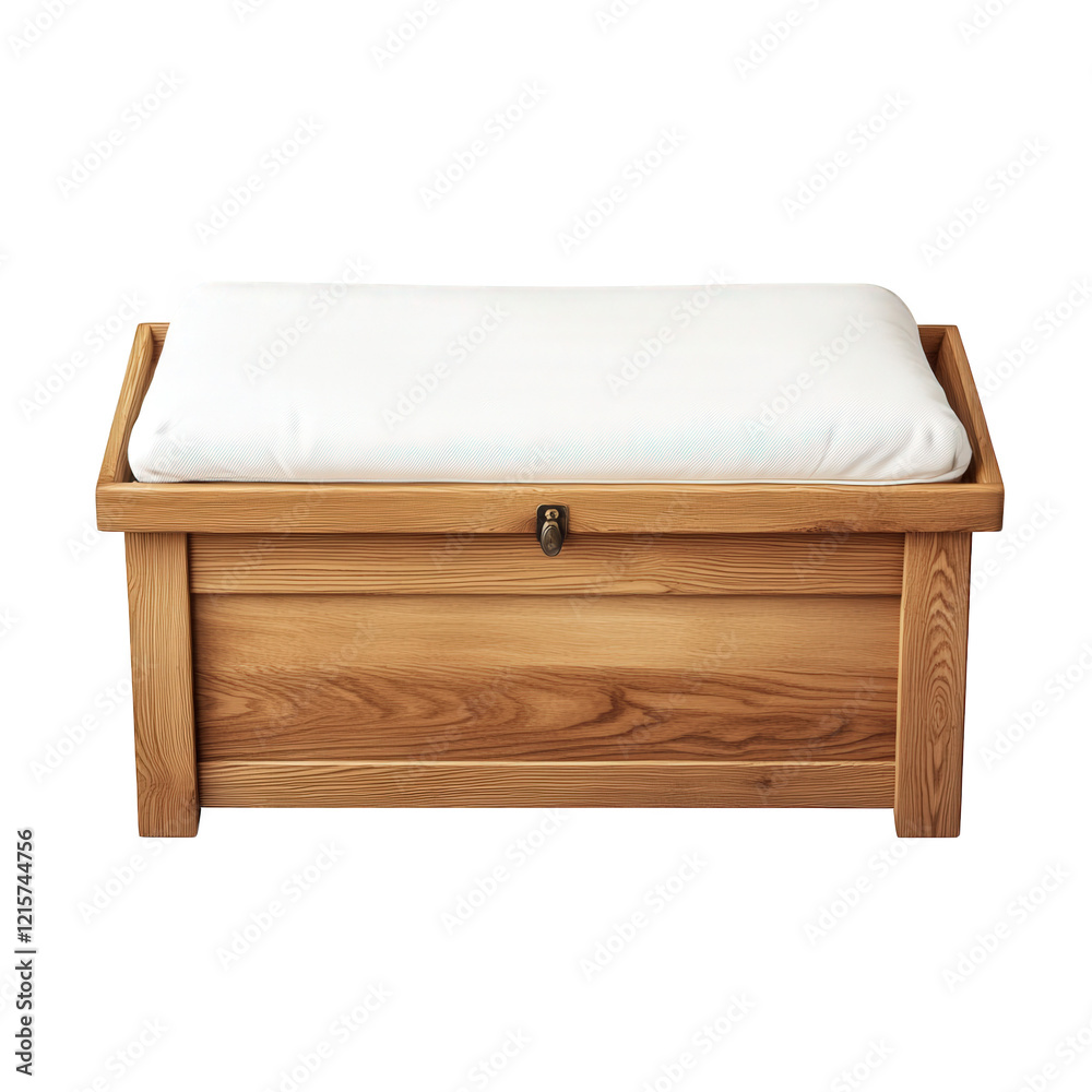 wooden storage bench with a cushioned top. designed for seating and storage the natural wood finish and soft white cushion provide both comfort and functionality. making it suitable for various indoor wooden storage bench with a cushioned top. designed for seating and storage the natural wood finish and soft white cushion provide both comfort and functionality. making it suitable for various indoor