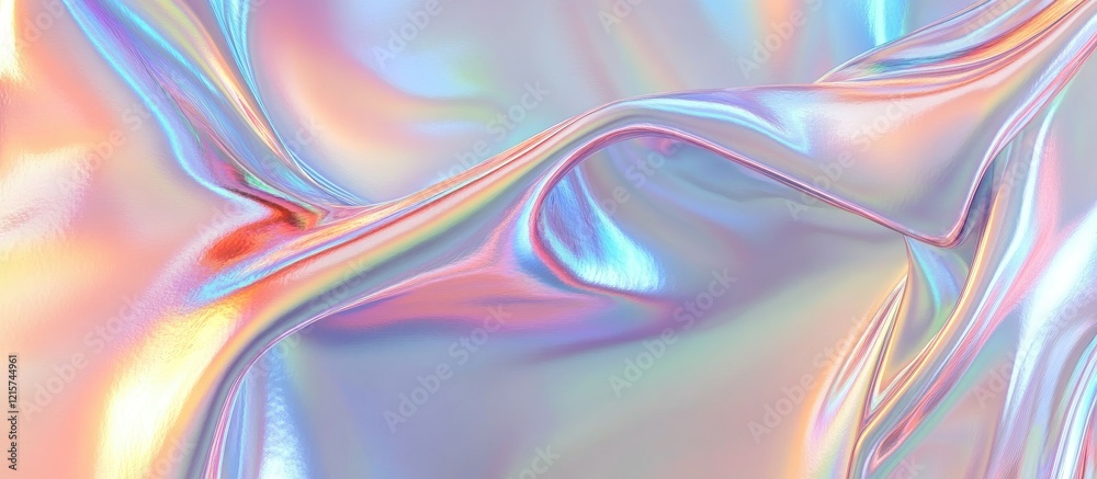 Iridescent holographic background with flowing color waves and smooth morphing shapes ideal for design projects and creative text placements Iridescent holographic background with flowing color waves and smooth morphing shapes ideal for design projects and creative text placements