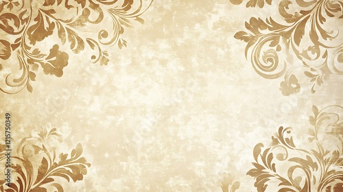 Wallpaper Mural Elegant Beige Background With Ornate Floral Designs Torontodigital.ca