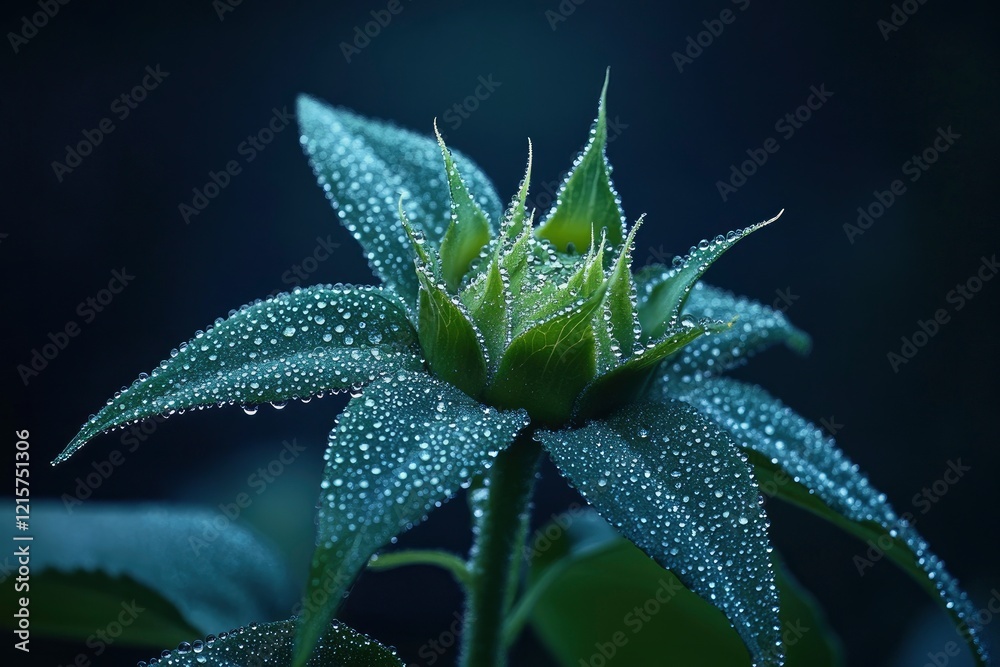 Dew-kissed Sunflower Bud Stunning Macro Photography Dew-kissed Sunflower Bud Stunning Macro Photography