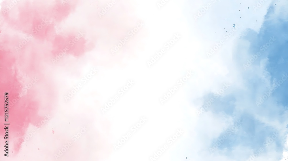 Fototapeta premium Abstract Pink And Blue Watercolor Cloudscape Background