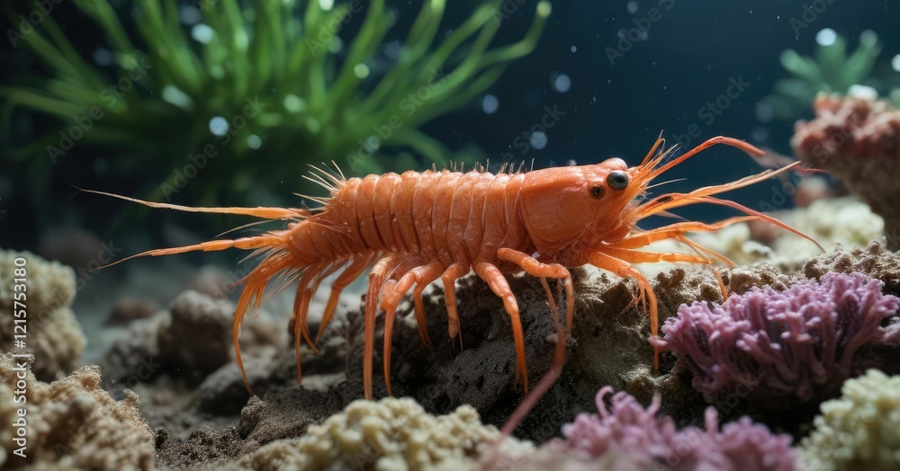 Baltic prawn with pereiopod sea anemone in background, pereiopod, baltic prawn, sea anemone Baltic prawn with pereiopod sea anemone in background, pereiopod, baltic prawn, sea anemone