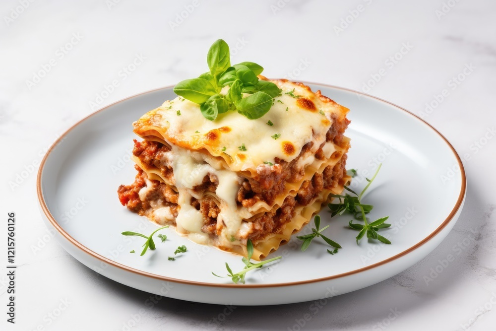 Italian Lasagna with bolognese and bachamel Sauce on white Background Hot Tasty Lasagna with Parmesan Cheese Restaurant menu recipe Top view copy space for text Italian Lasagna with bolognese and bachamel Sauce on white Background Hot Tasty Lasagna with Parmesan Cheese Restaurant menu recipe Top view copy space for text