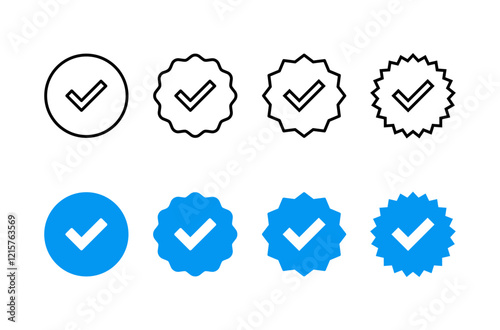 verified icon vector isolated on white background. verification check mark. approved icon