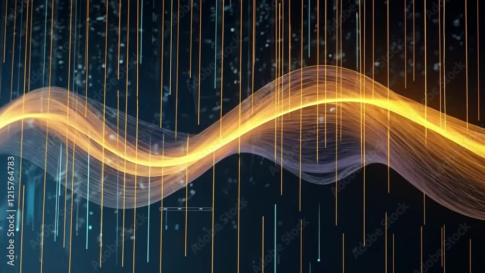 Abstract data wave flowing, digital background, technology concept, website banner