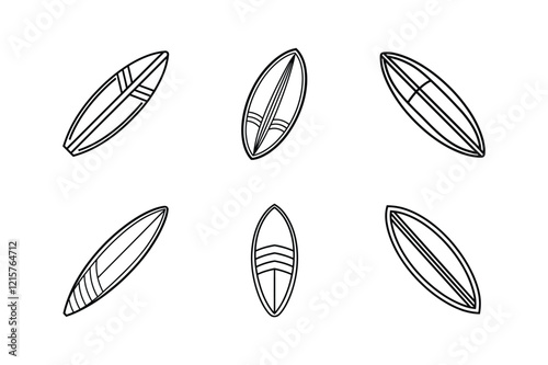 surfboard icon vector line art illustration